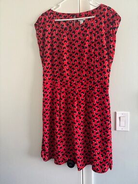 Old Navy Red-Orange Heart Print Dress